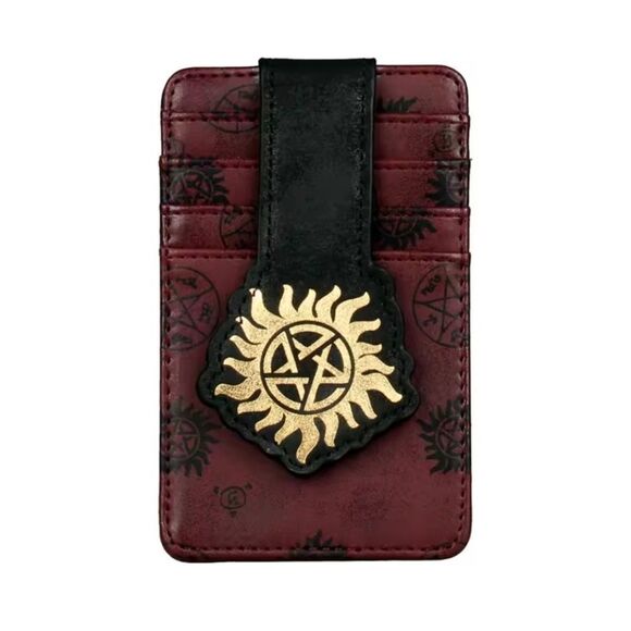 Supernatural Slim Wallet Card Holder with Gold Aquarian Star - Picture 1 of 6